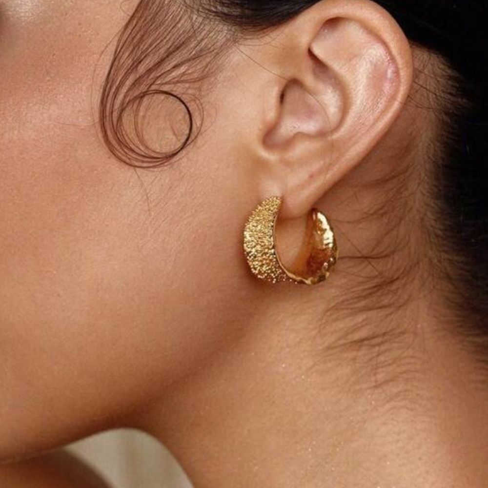 Textured Hoop Earrings Q920